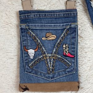 Crossbody Bag Blue Jean Denim Western